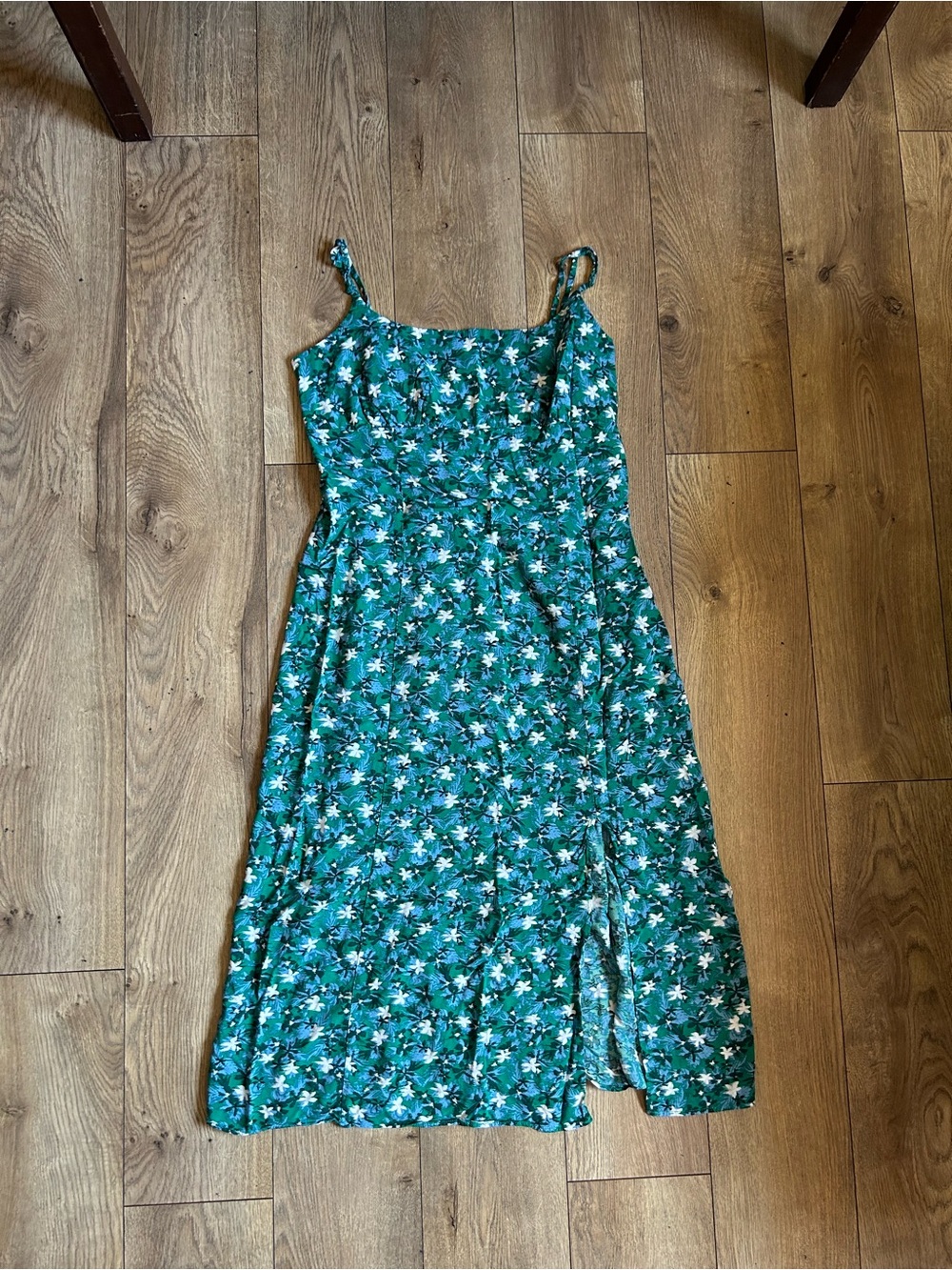 uniqlo green floral dress Spaghetti Strap Midi Ebay